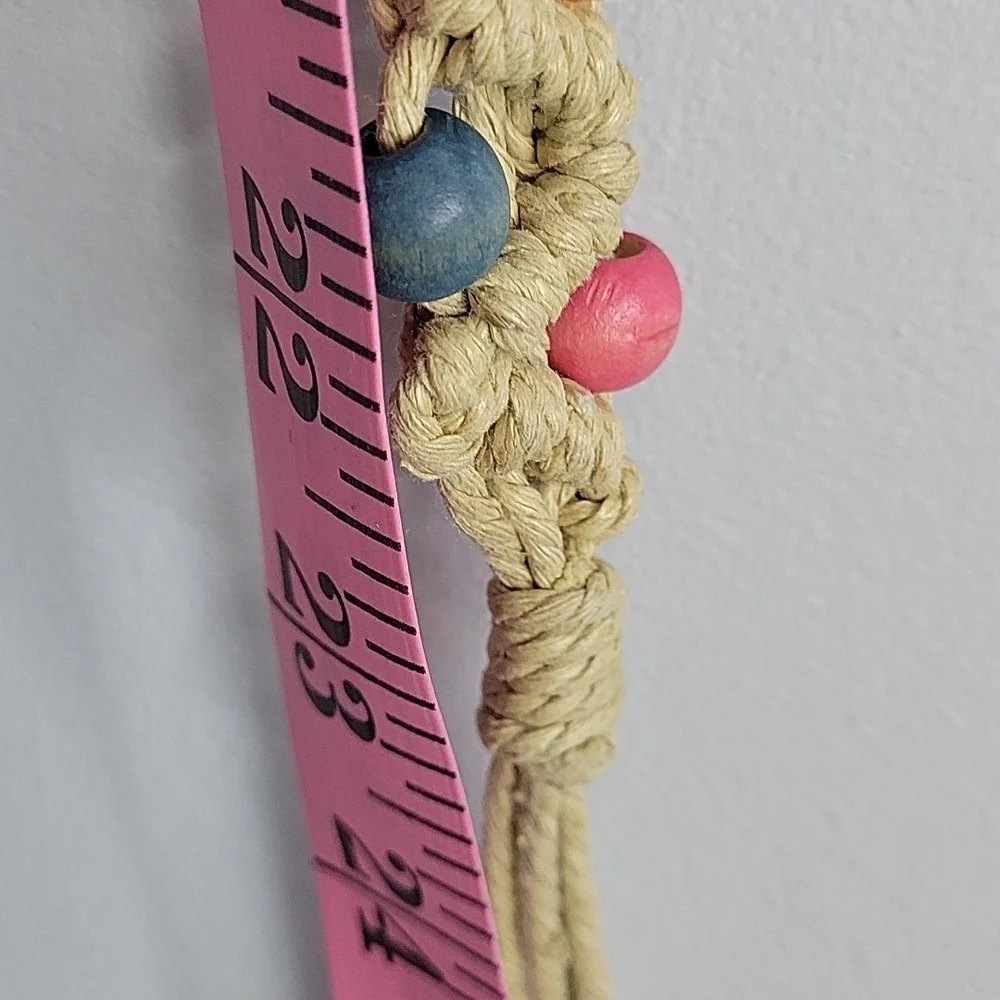 Girls Multicolor braided rope belt pink blue green boho